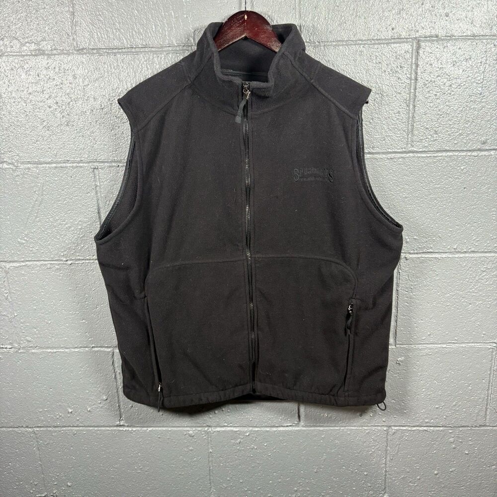 Sportsmans Warehouse Fleece Vest Mens L Black Full Zip Outdoor Hunting Layer